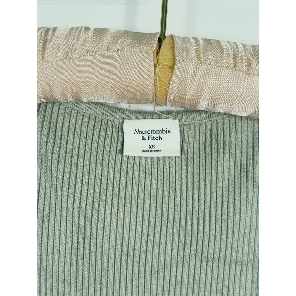 Abercrombie & Fitch Sweetheart Corset Bodysuit Size XS Sage Green Romantic Sexy